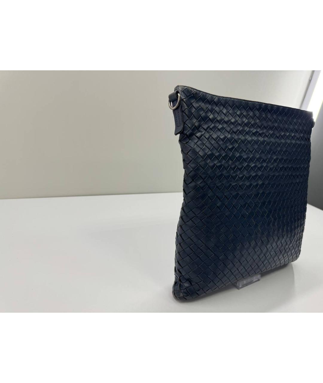 BOTTEGA VENETA Синяя кожаная сумка на плечо, фото 7