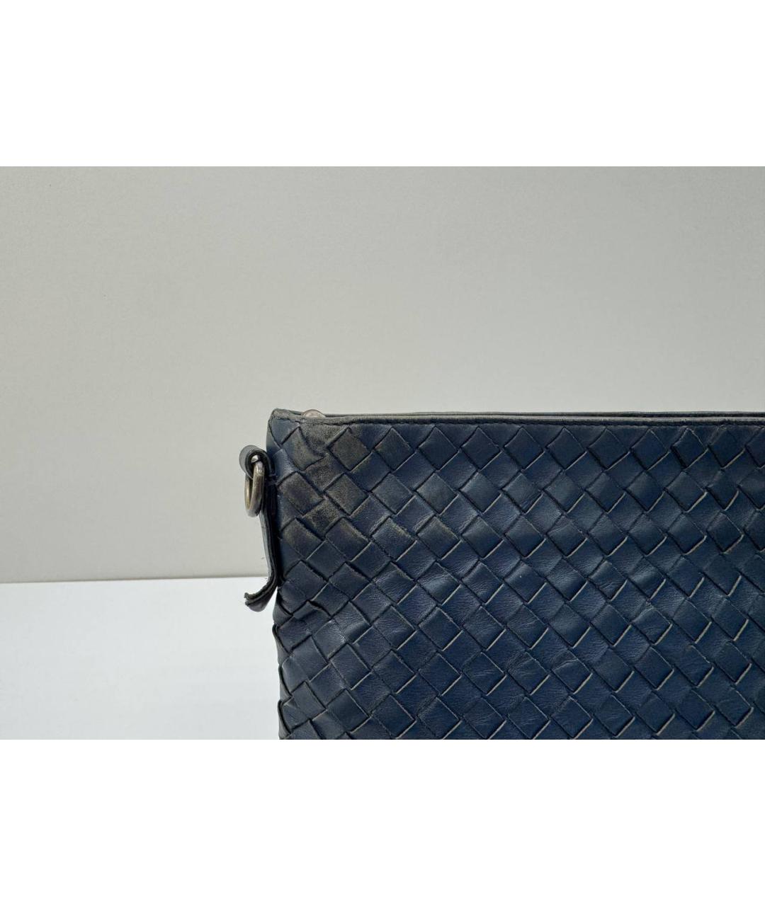 BOTTEGA VENETA Синяя кожаная сумка на плечо, фото 8