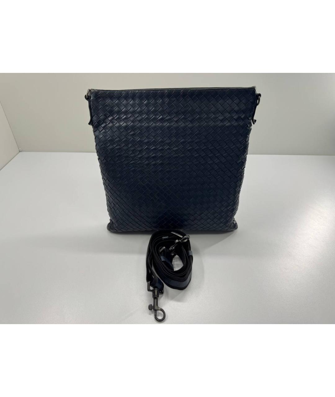 BOTTEGA VENETA Синяя кожаная сумка на плечо, фото 3