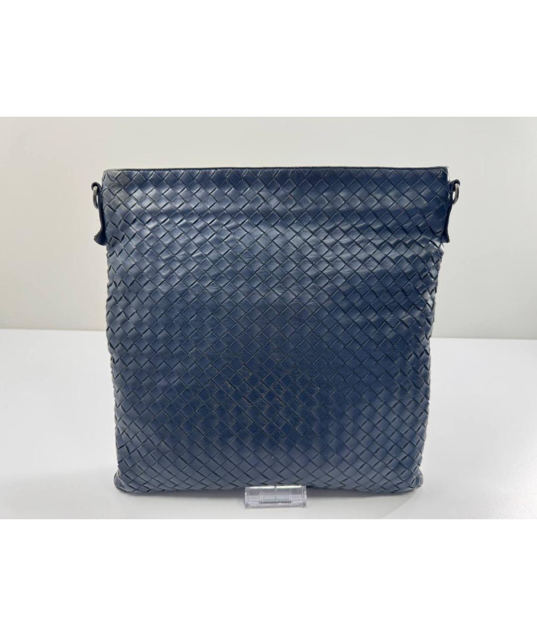 BOTTEGA VENETA Синяя кожаная сумка на плечо, фото 6