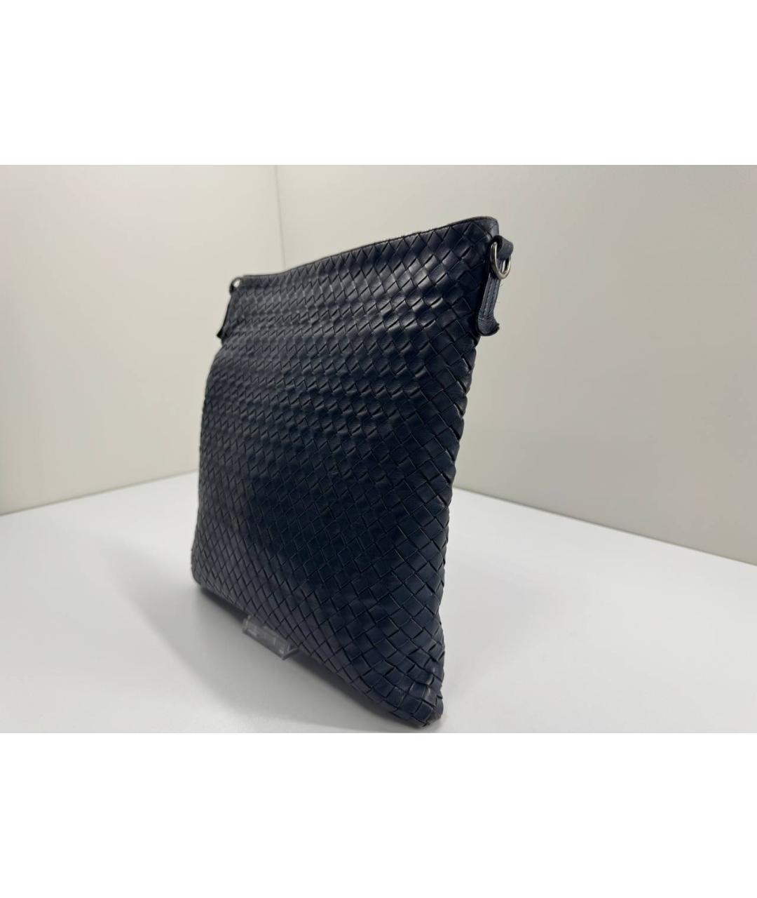 BOTTEGA VENETA Синяя кожаная сумка на плечо, фото 5