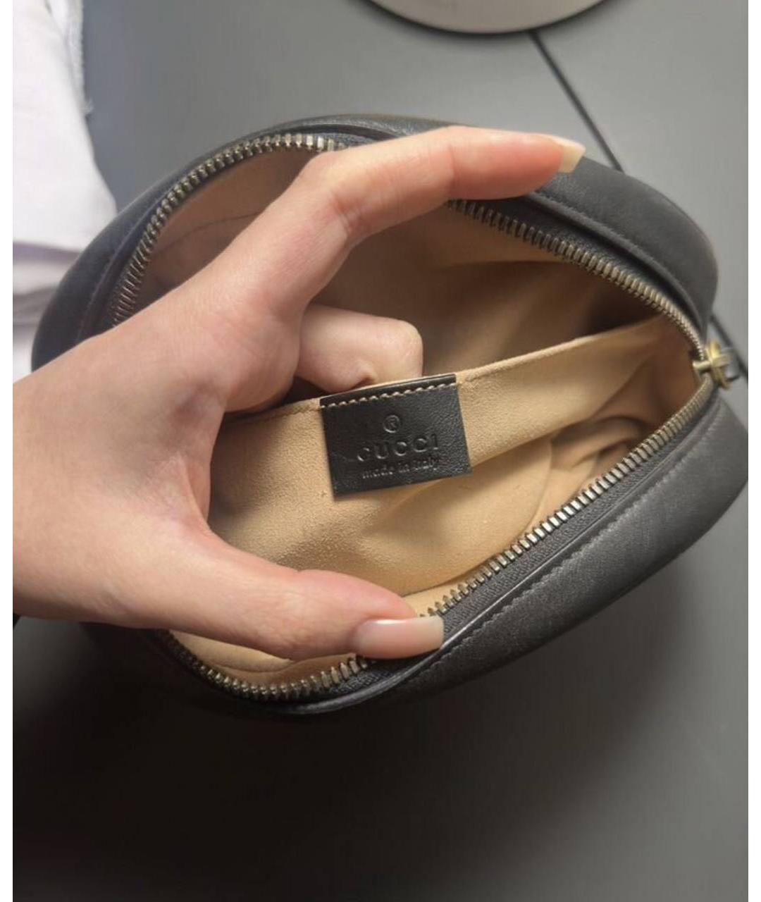GUCCI Черная кожаная поясная сумка, фото 5