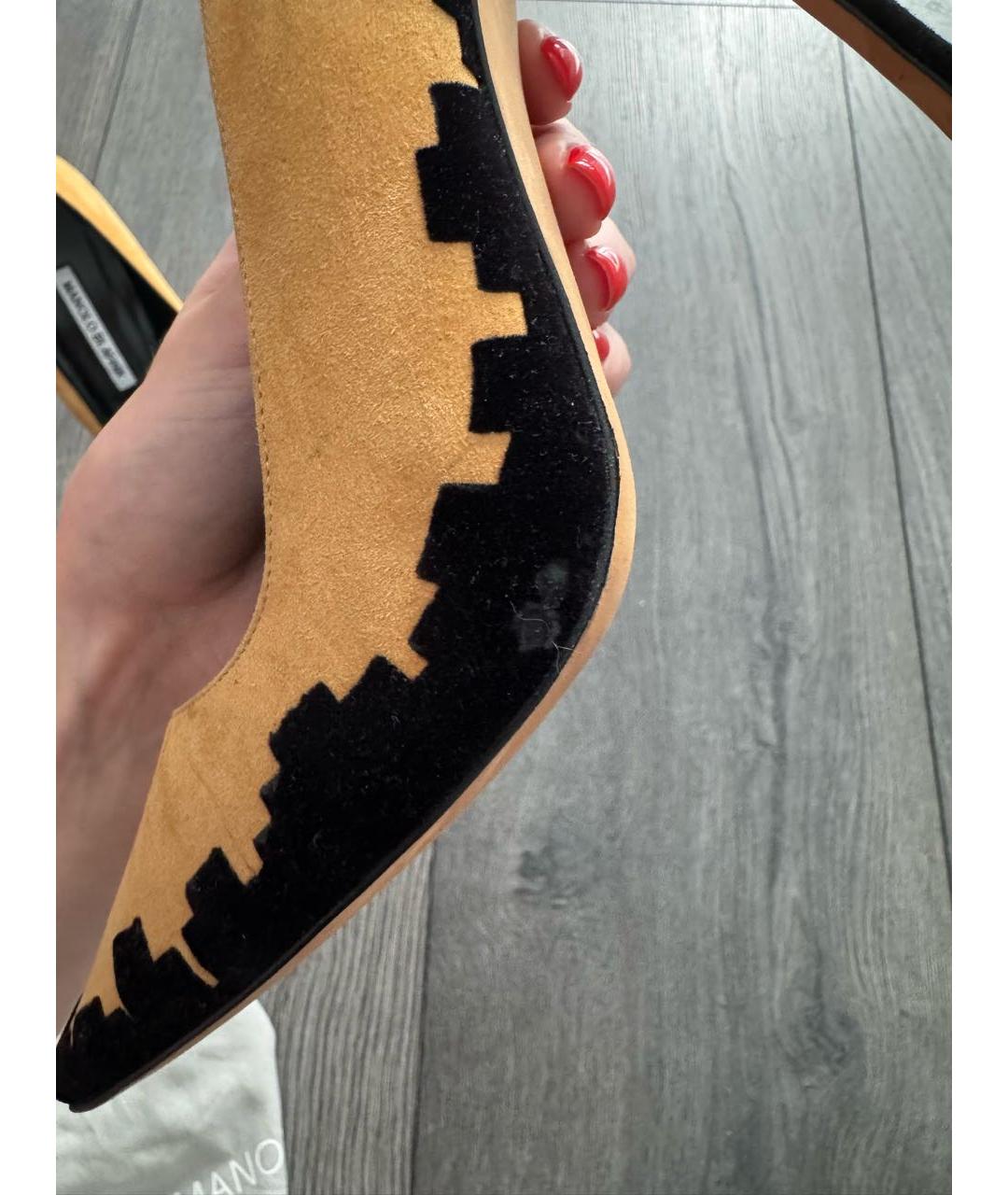MANOLO BLAHNIK Коричневые замшевые туфли, фото 5
