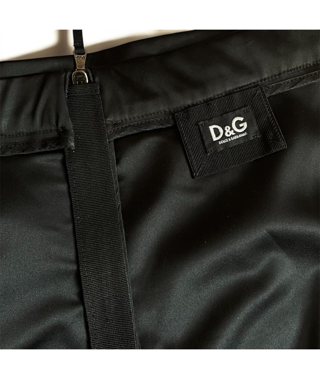 DOLCE&GABBANA Черная полиэстеровая юбка мини, фото 7