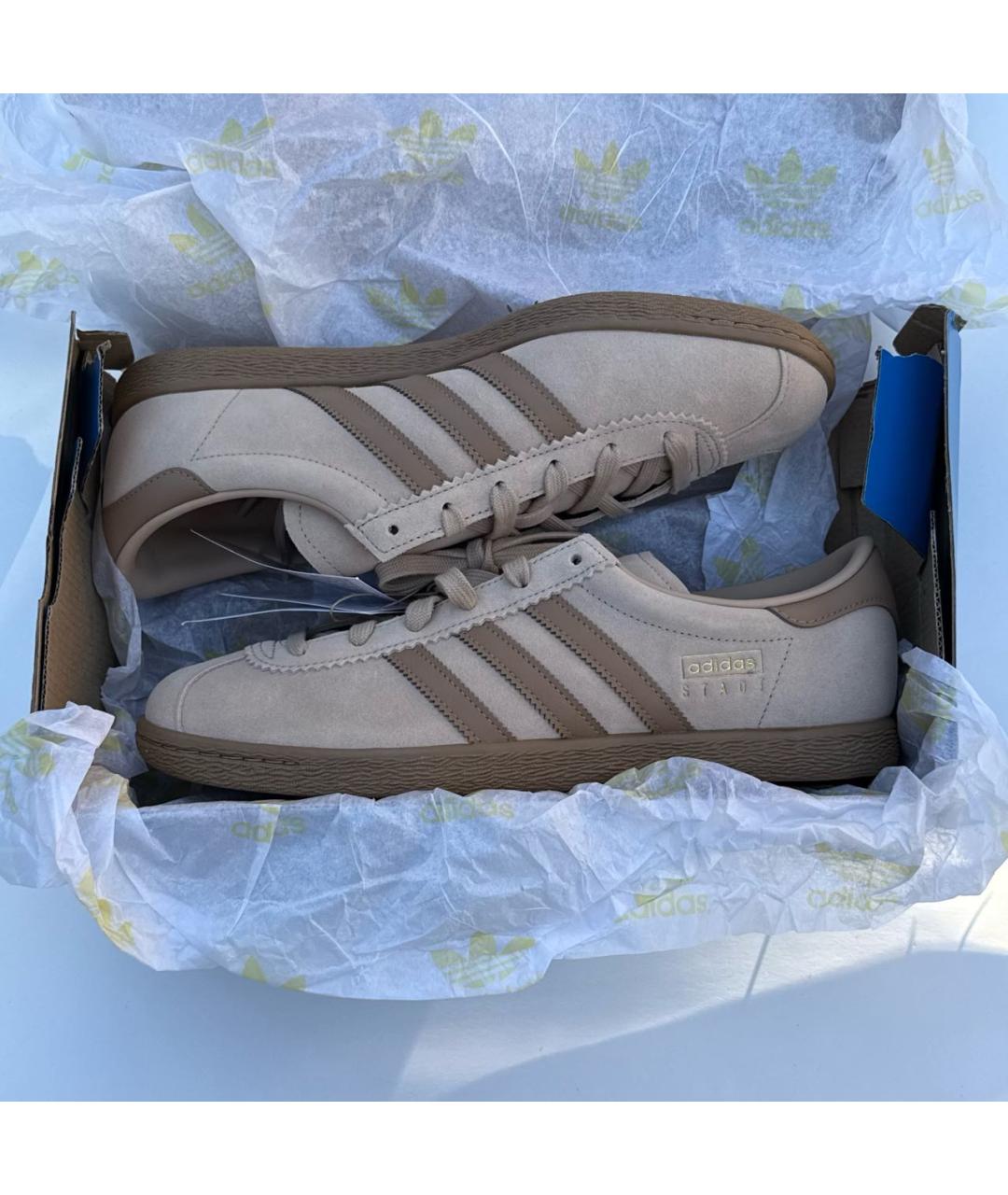 ADIDAS Бежевые замшевые низкие кроссовки / кеды, фото 4