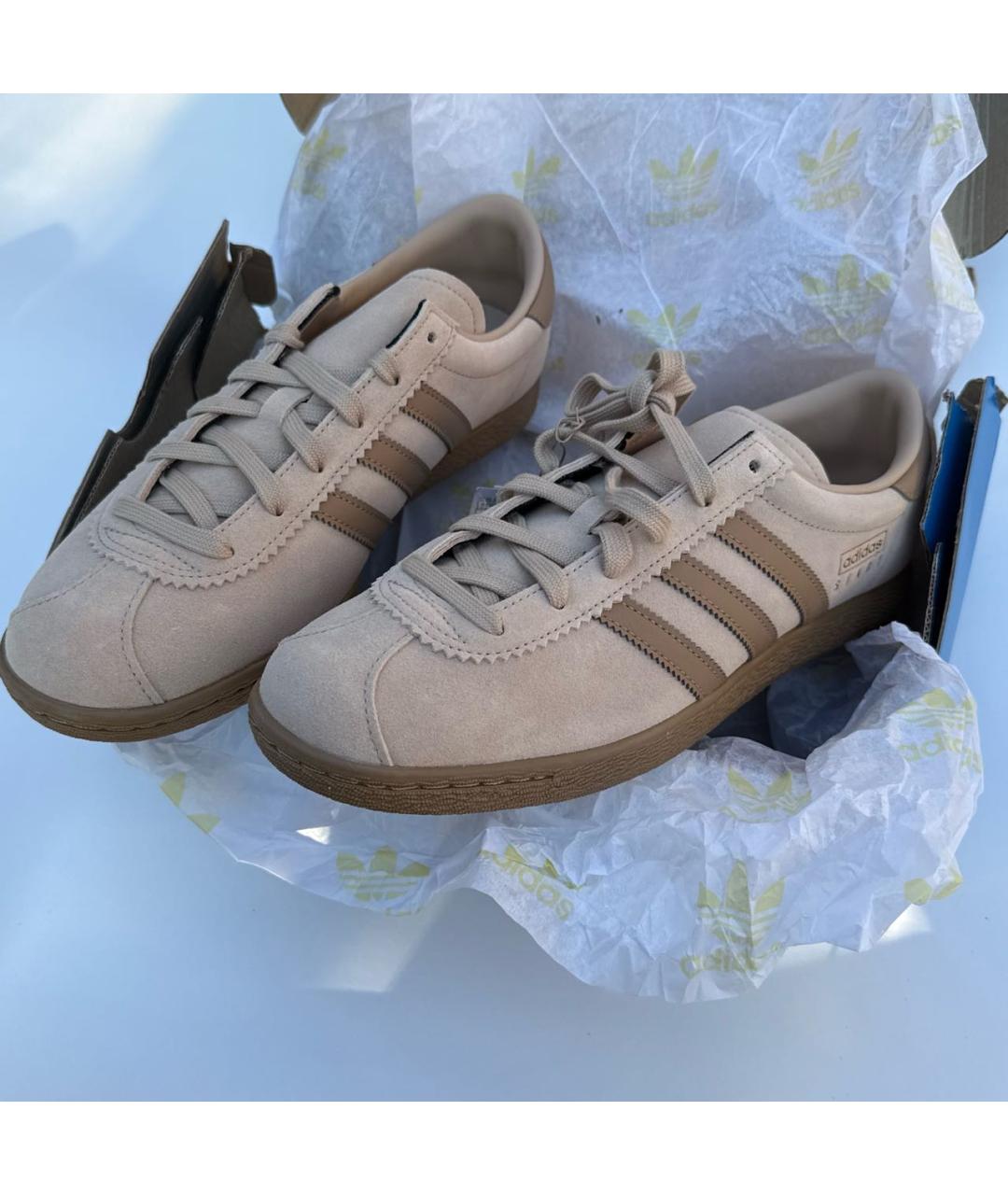 ADIDAS Бежевые замшевые низкие кроссовки / кеды, фото 3