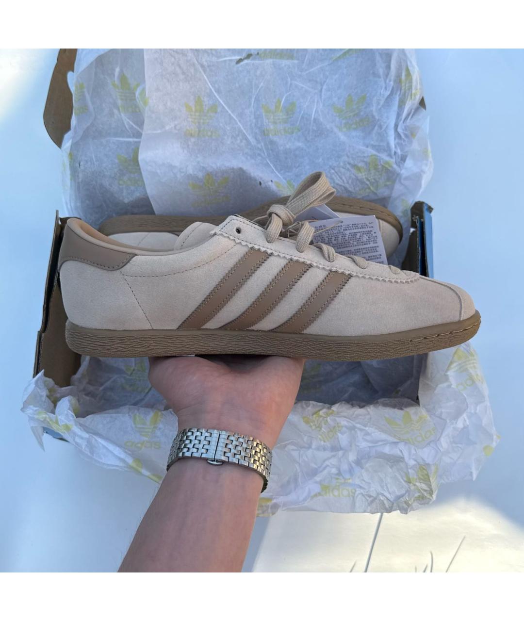 ADIDAS Бежевые замшевые низкие кроссовки / кеды, фото 6