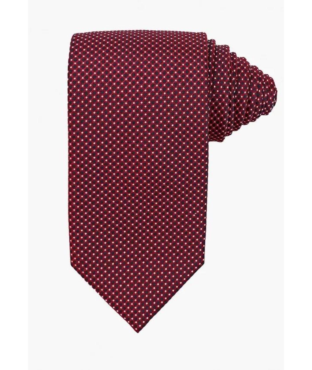 HUGO BOSS Бордовый шелковый галстук, фото 4
