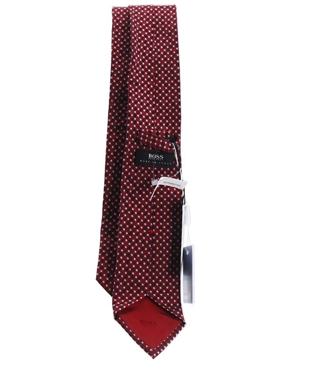 HUGO BOSS Бордовый шелковый галстук, фото 3