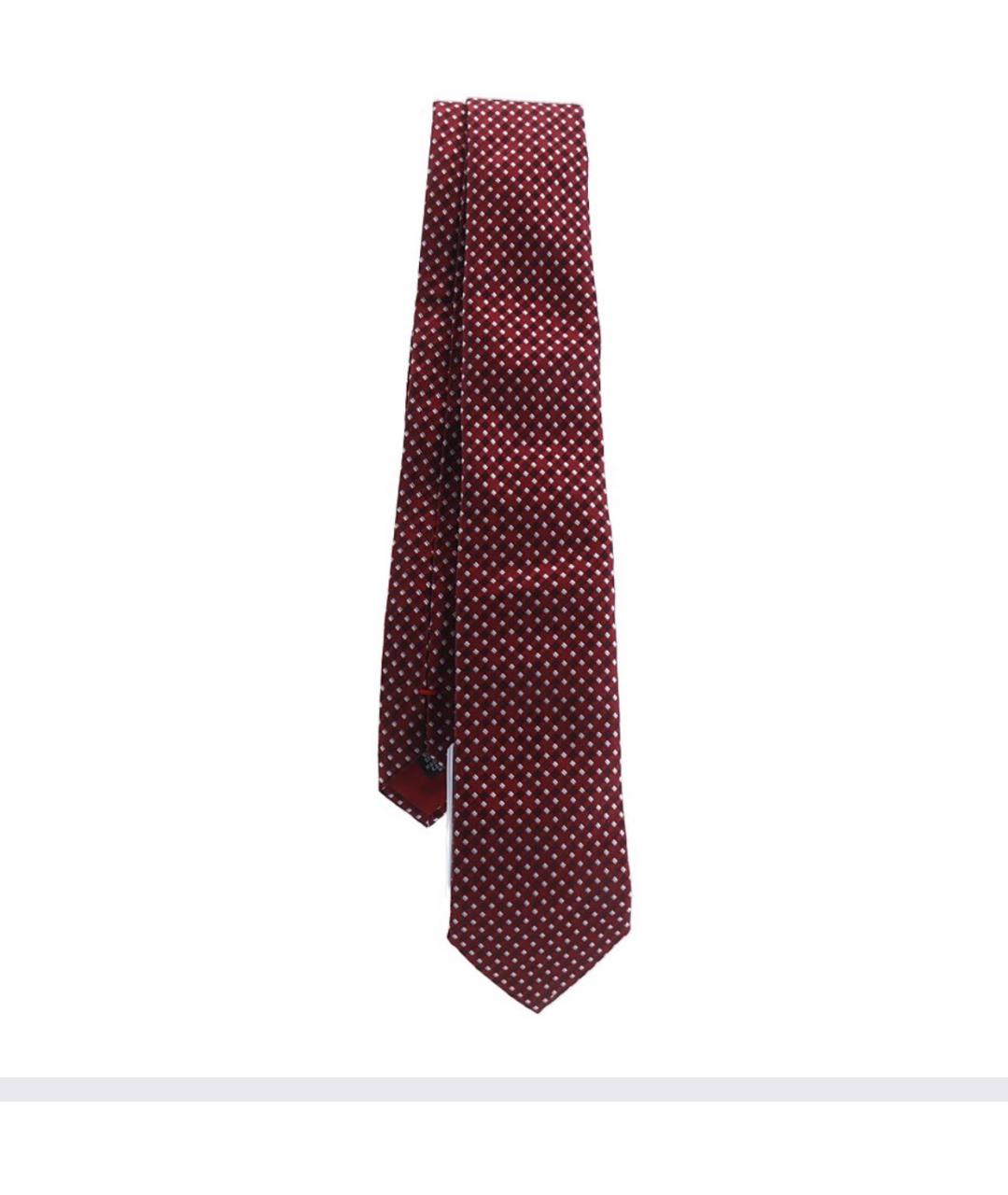 HUGO BOSS Бордовый шелковый галстук, фото 2