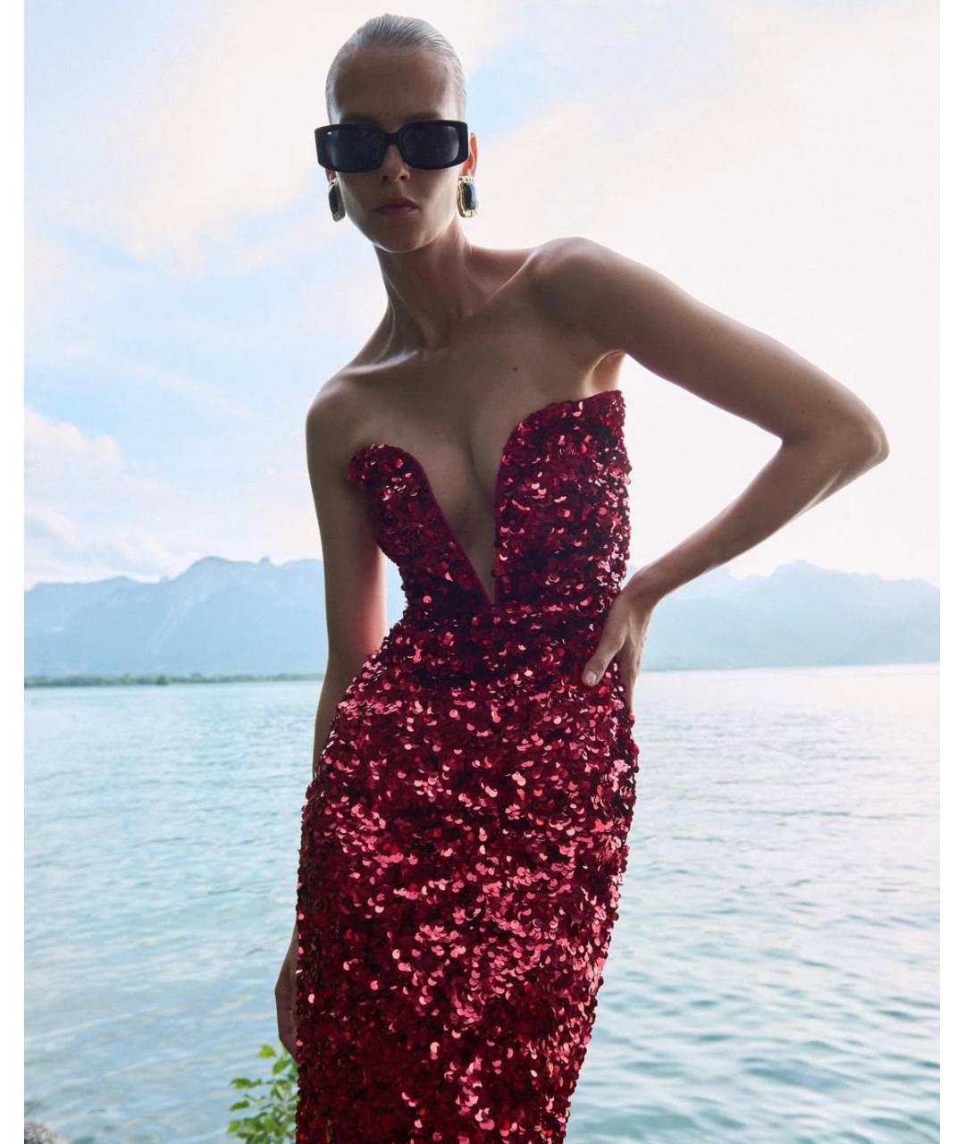 SELF-PORTRAIT Красное коктейльное платье, фото 9