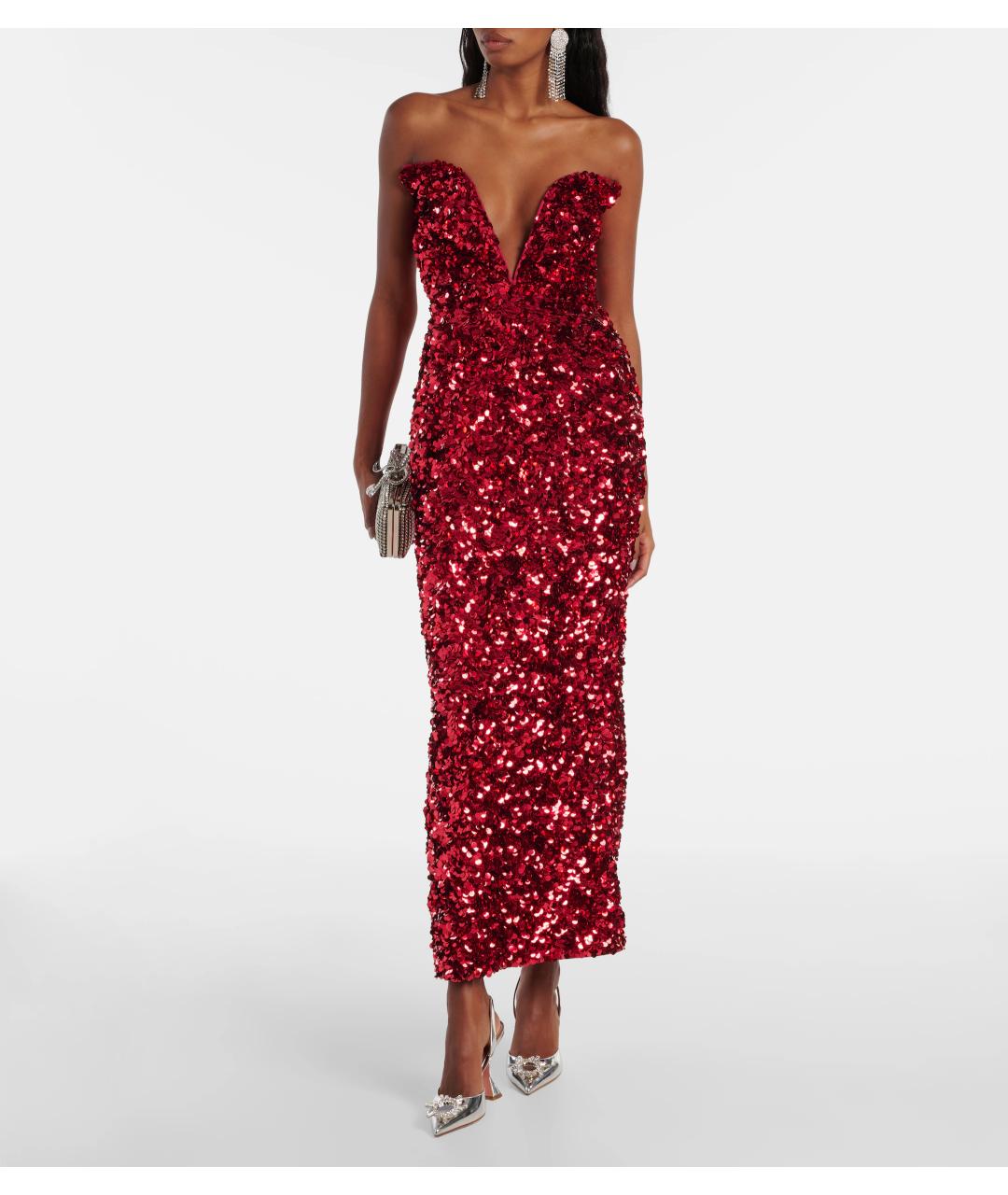 SELF-PORTRAIT Красное коктейльное платье, фото 2