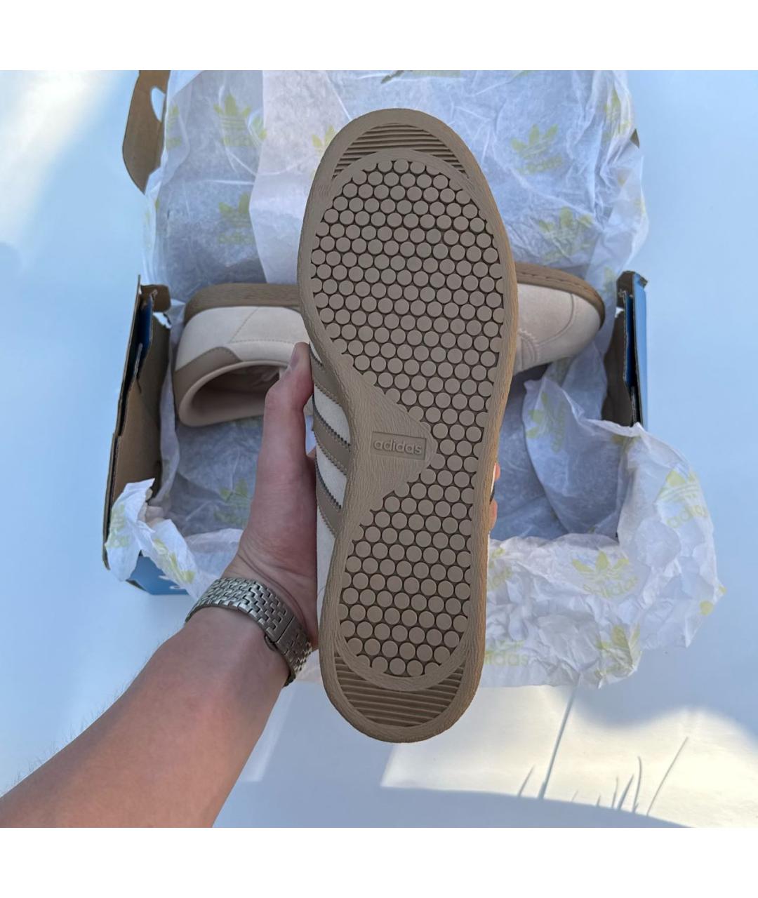 ADIDAS Бежевые замшевые низкие кроссовки / кеды, фото 5