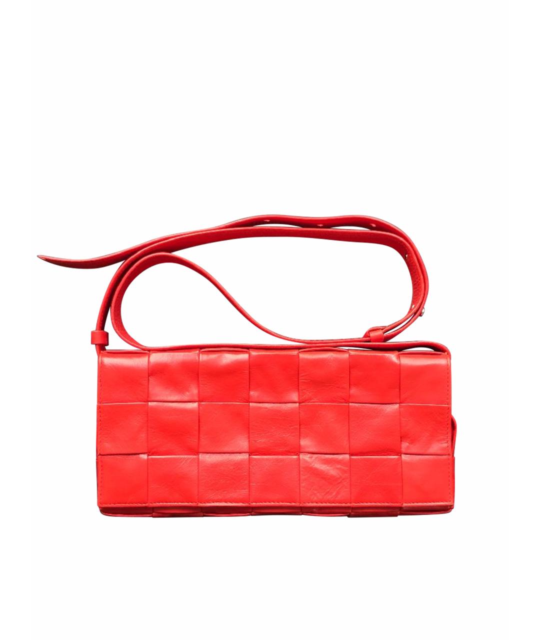 BOTTEGA VENETA Красная кожаная сумка через плечо, фото 1