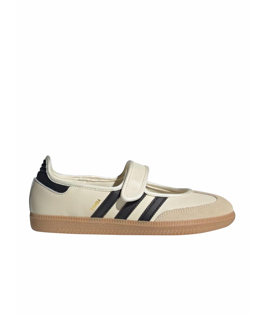 ADIDAS Бежевые кожаные балетки, фото 1