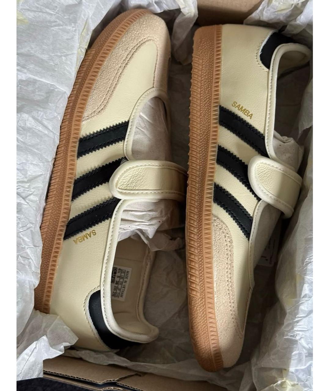 ADIDAS Бежевые кожаные балетки, фото 2
