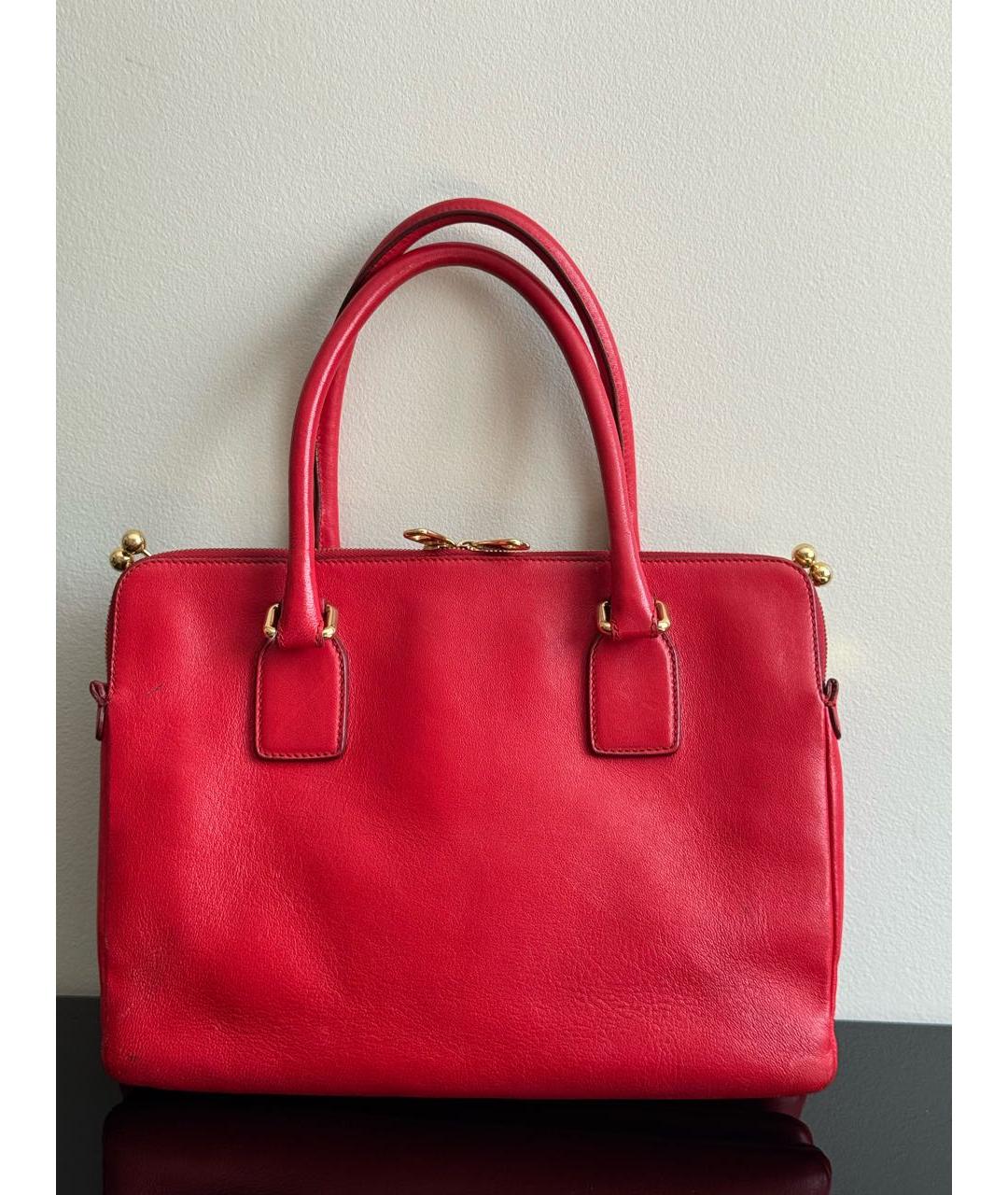 DOLCE&GABBANA Красная кожаная сумка с короткими ручками, фото 3