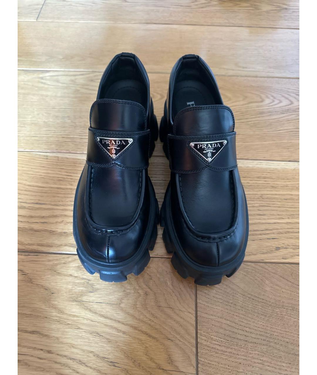 PRADA Черные кожаные брогги и оксфорды, фото 2