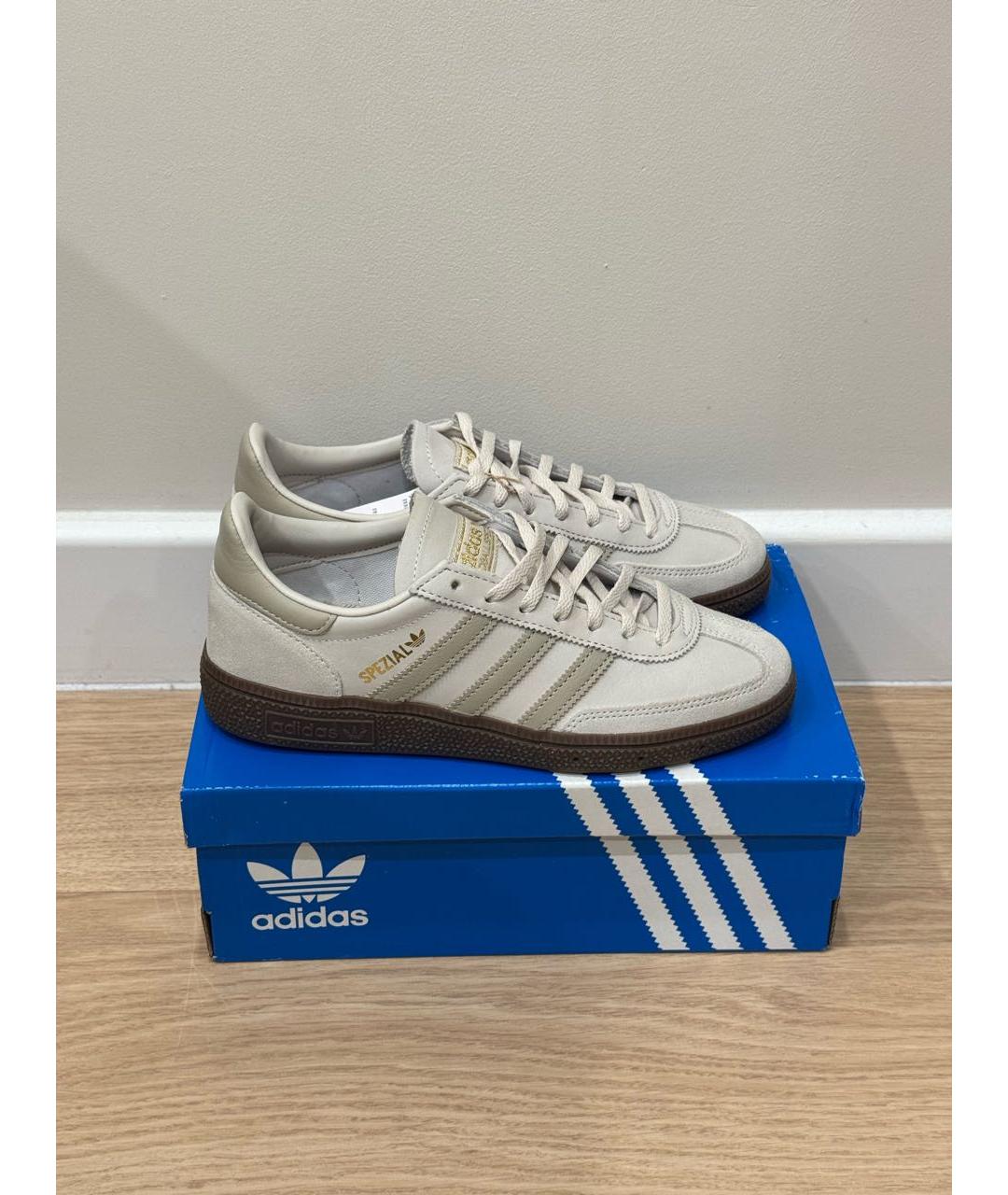 ADIDAS Бежевые кожаные кеды, фото 3