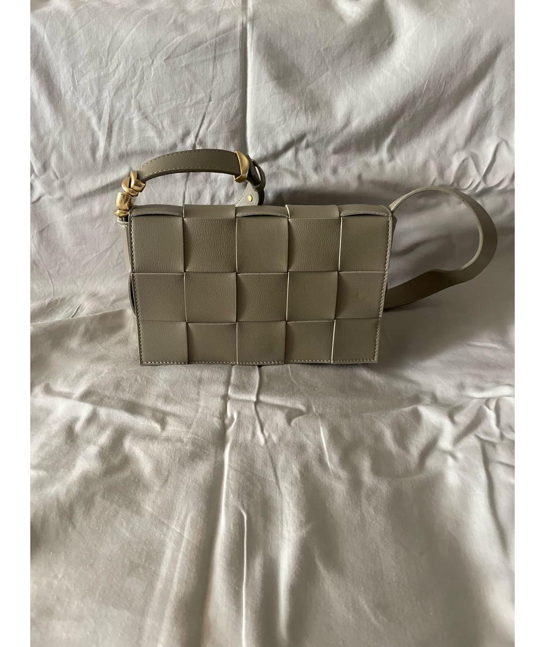 BOTTEGA VENETA Хаки кожаная сумка через плечо, фото 5