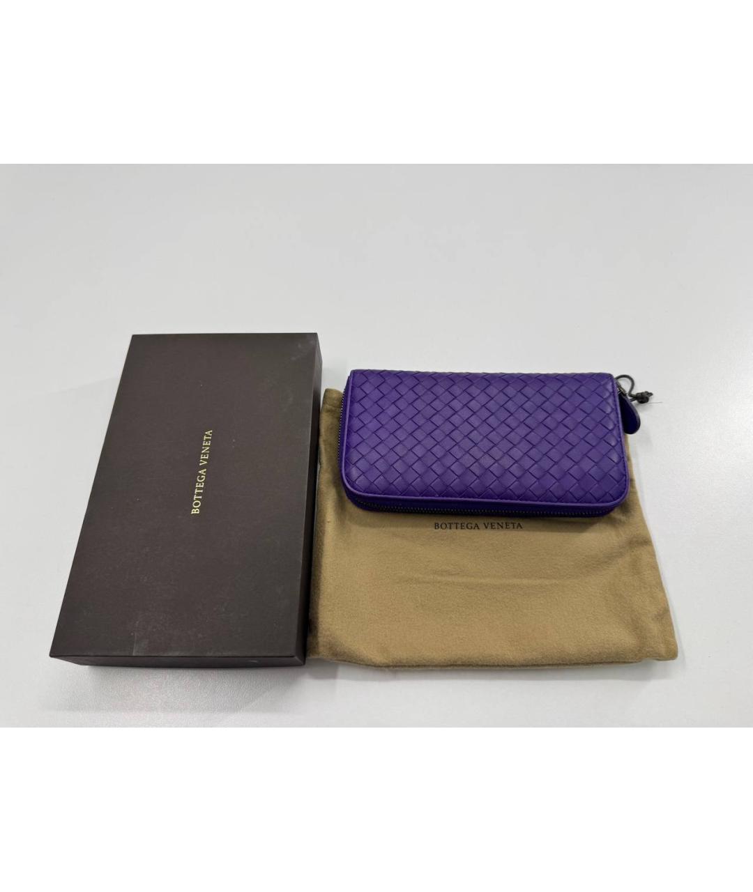 BOTTEGA VENETA Фиолетовый кожаный кошелек, фото 2