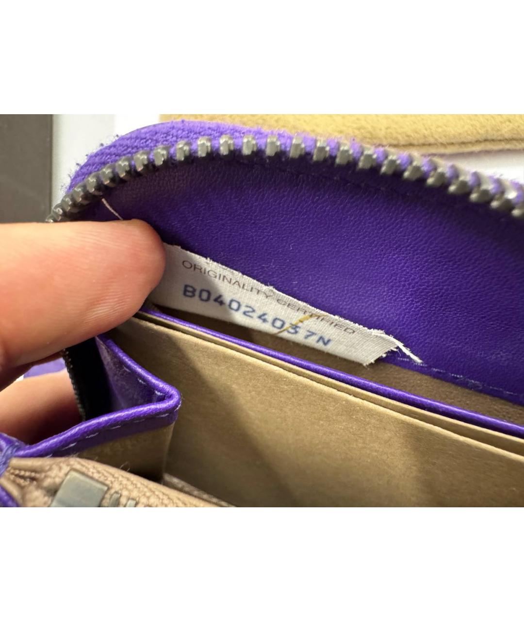 BOTTEGA VENETA Фиолетовый кожаный кошелек, фото 9