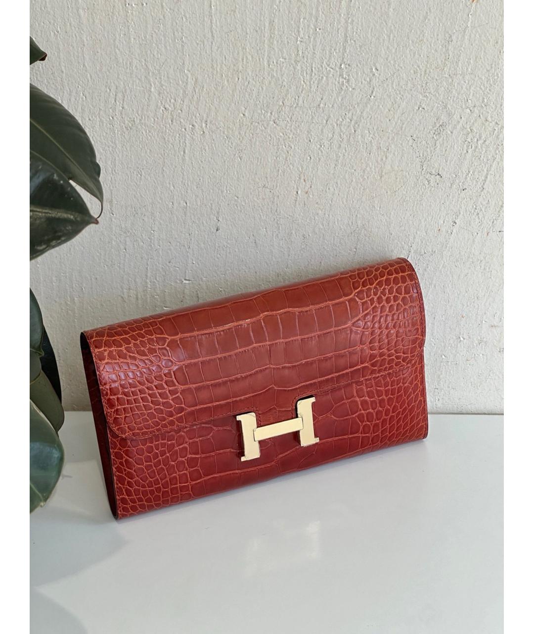 HERMES Красный кожаный кошелек, фото 3