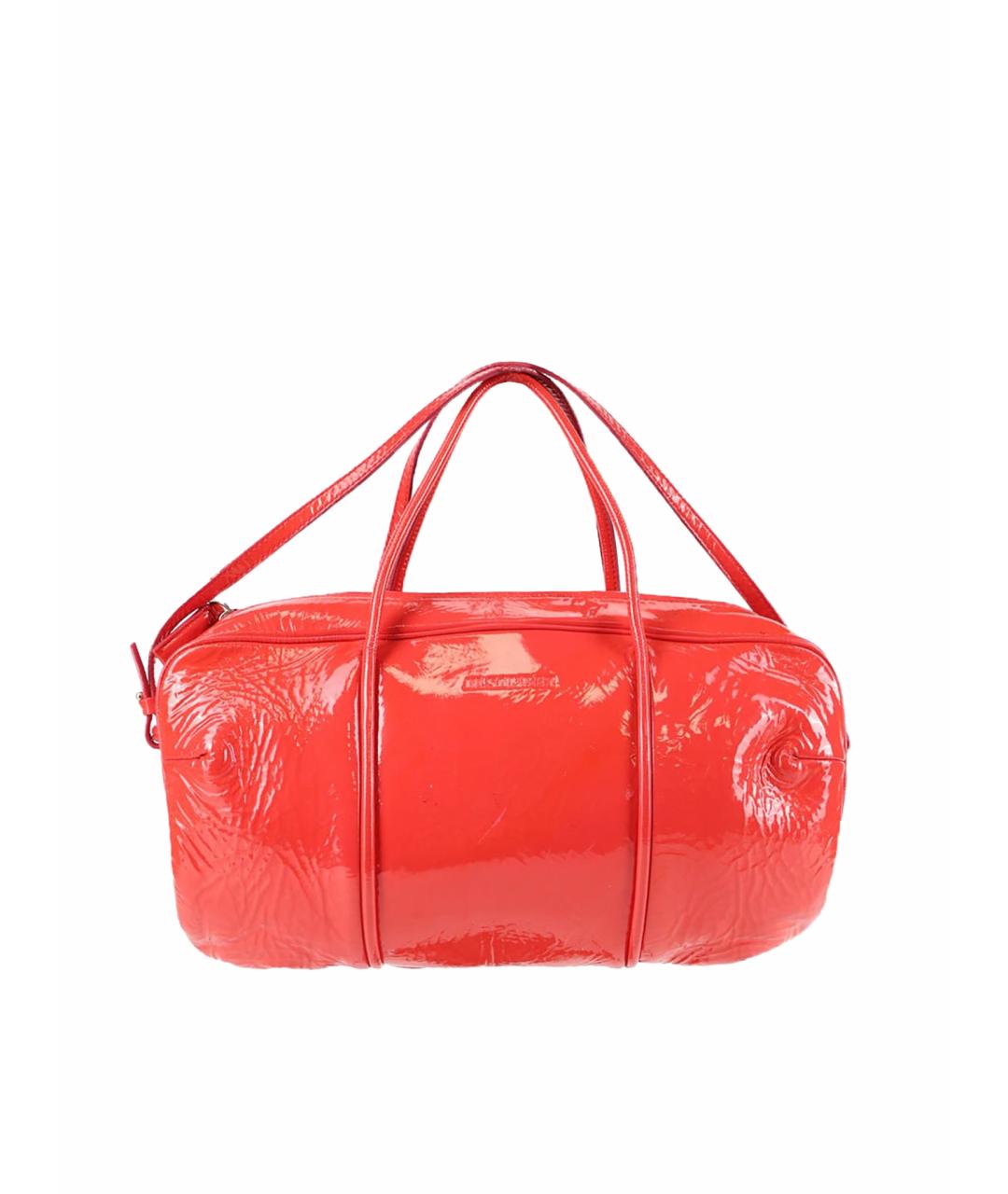 JIL SANDER Красная сумка с короткими ручками из лакированной кожи, фото 1