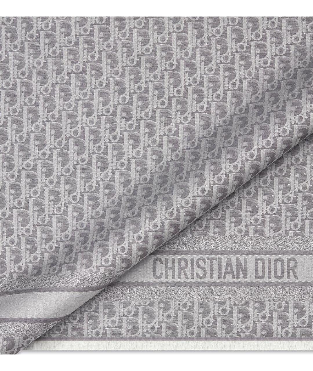 CHRISTIAN DIOR Серый платок, фото 2