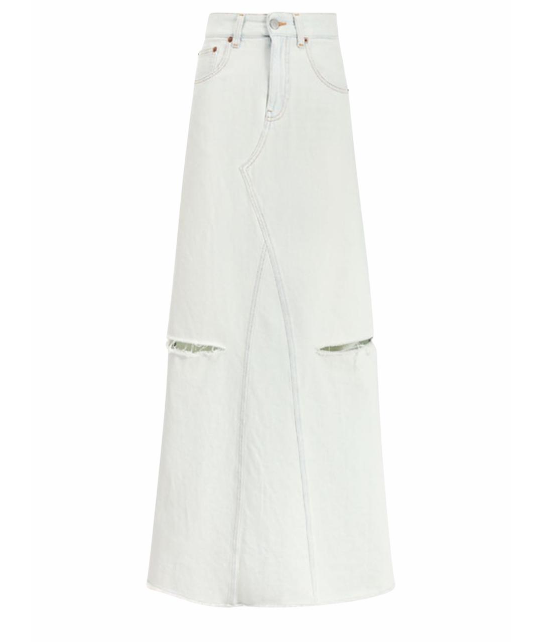 MM6 MAISON MARGIELA Голубая деним юбка макси, фото 1