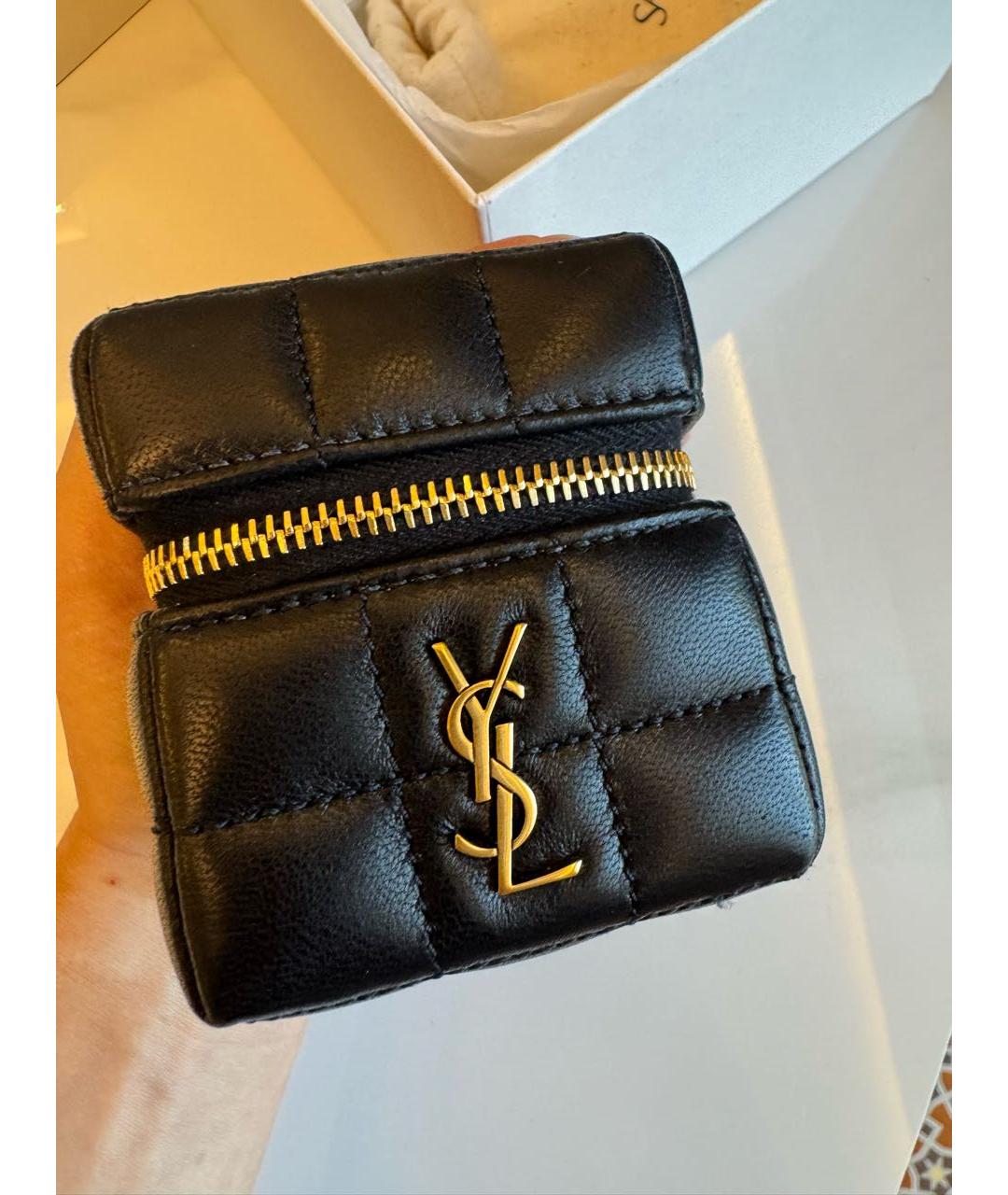 SAINT LAURENT Черная кожаная поясная сумка, фото 8