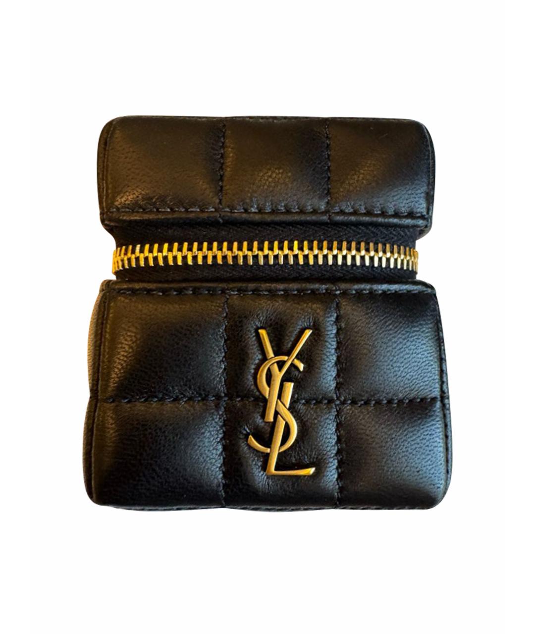 SAINT LAURENT Черная кожаная поясная сумка, фото 1