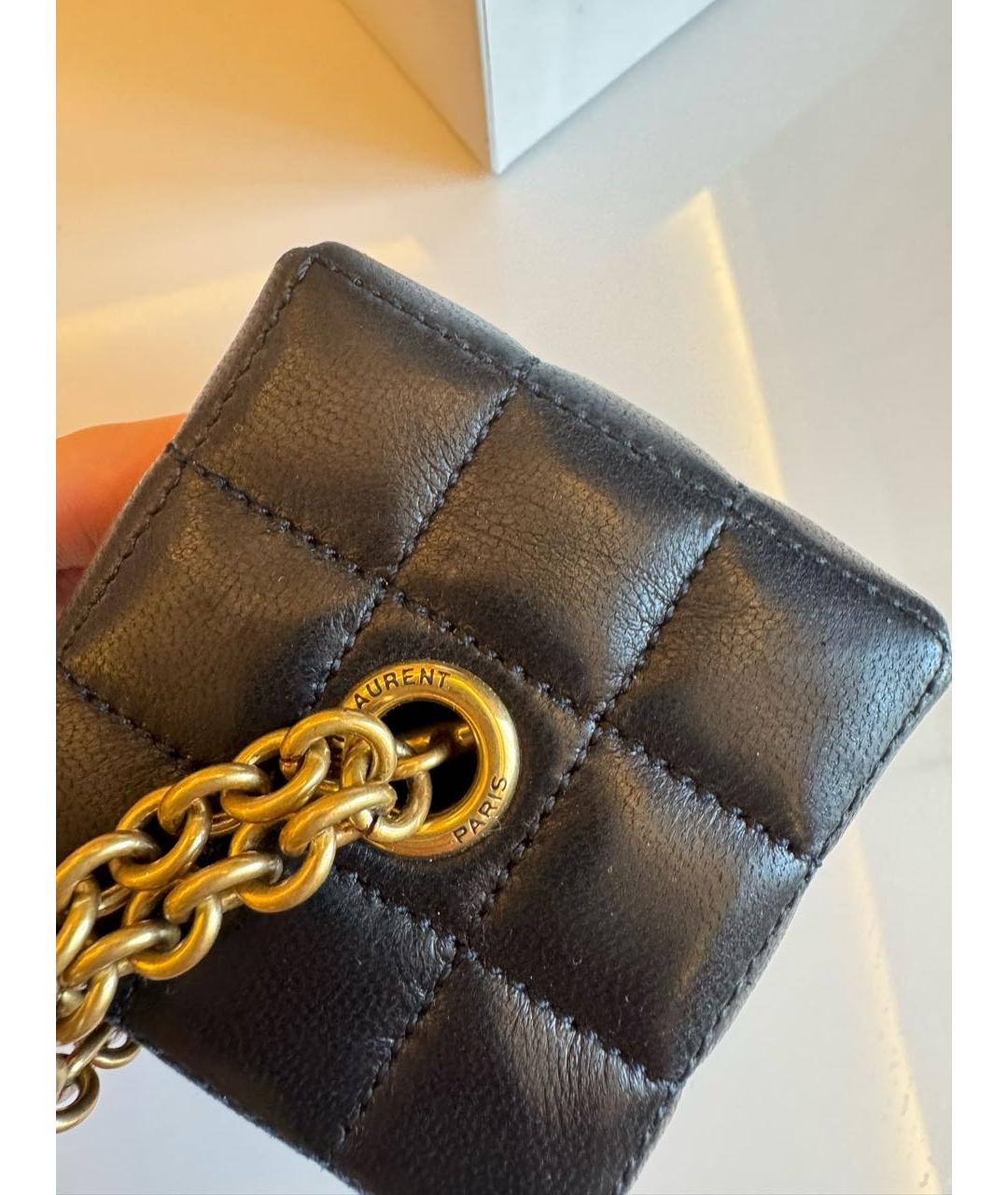 SAINT LAURENT Черная кожаная поясная сумка, фото 3