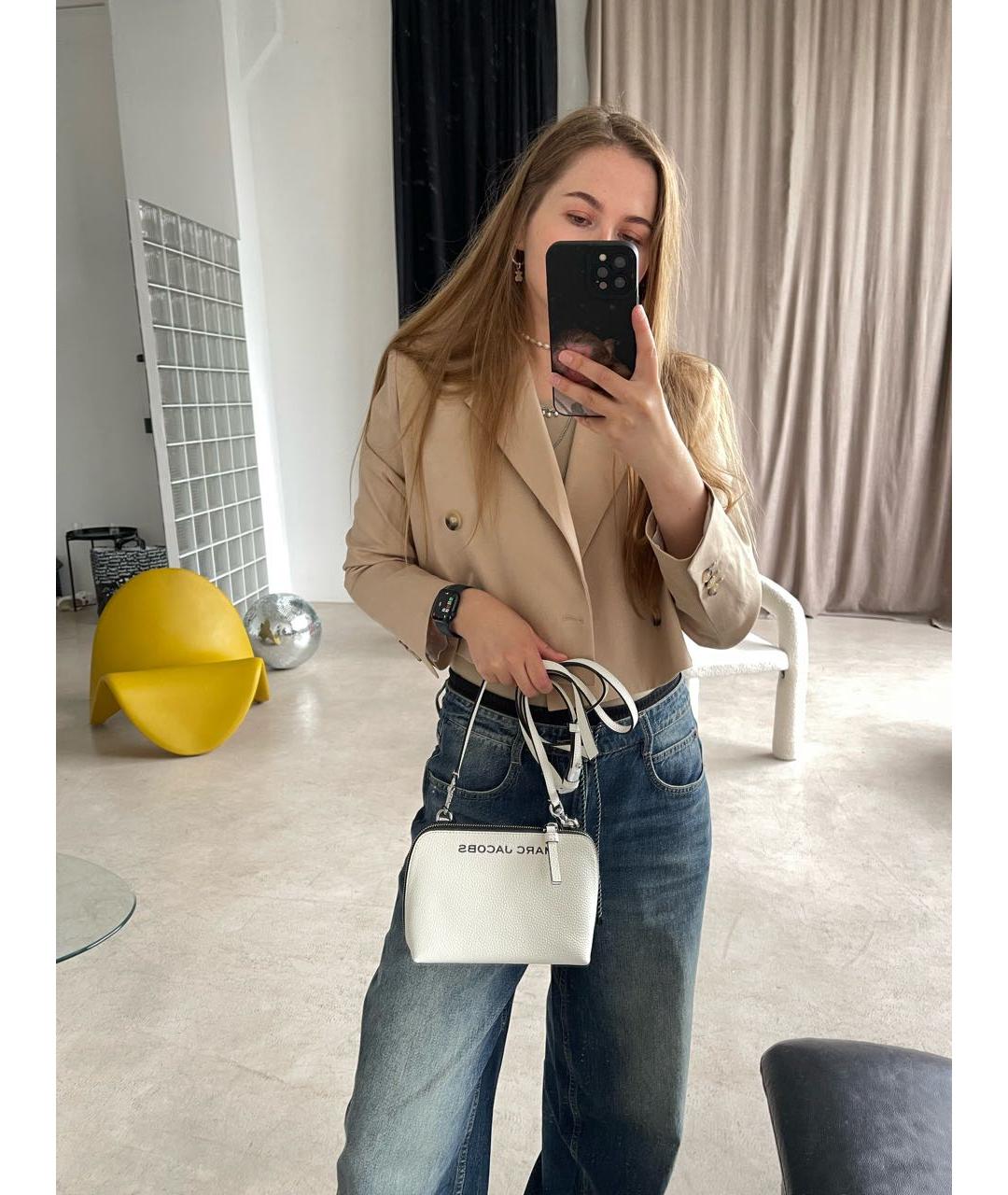 MARC JACOBS Белая кожаная сумка через плечо, фото 6