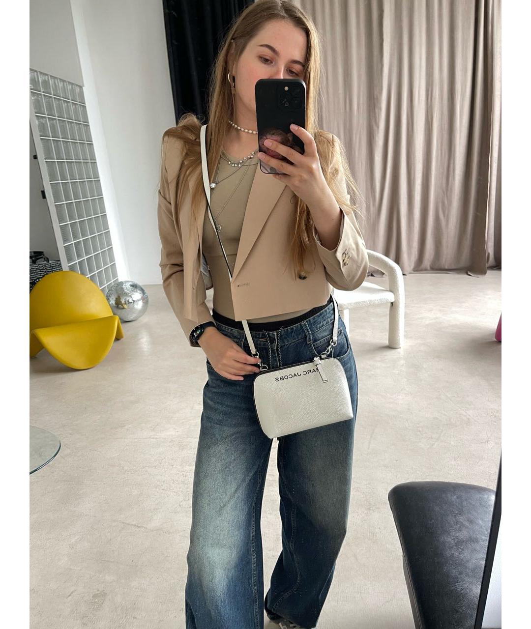 MARC JACOBS Белая кожаная сумка через плечо, фото 7