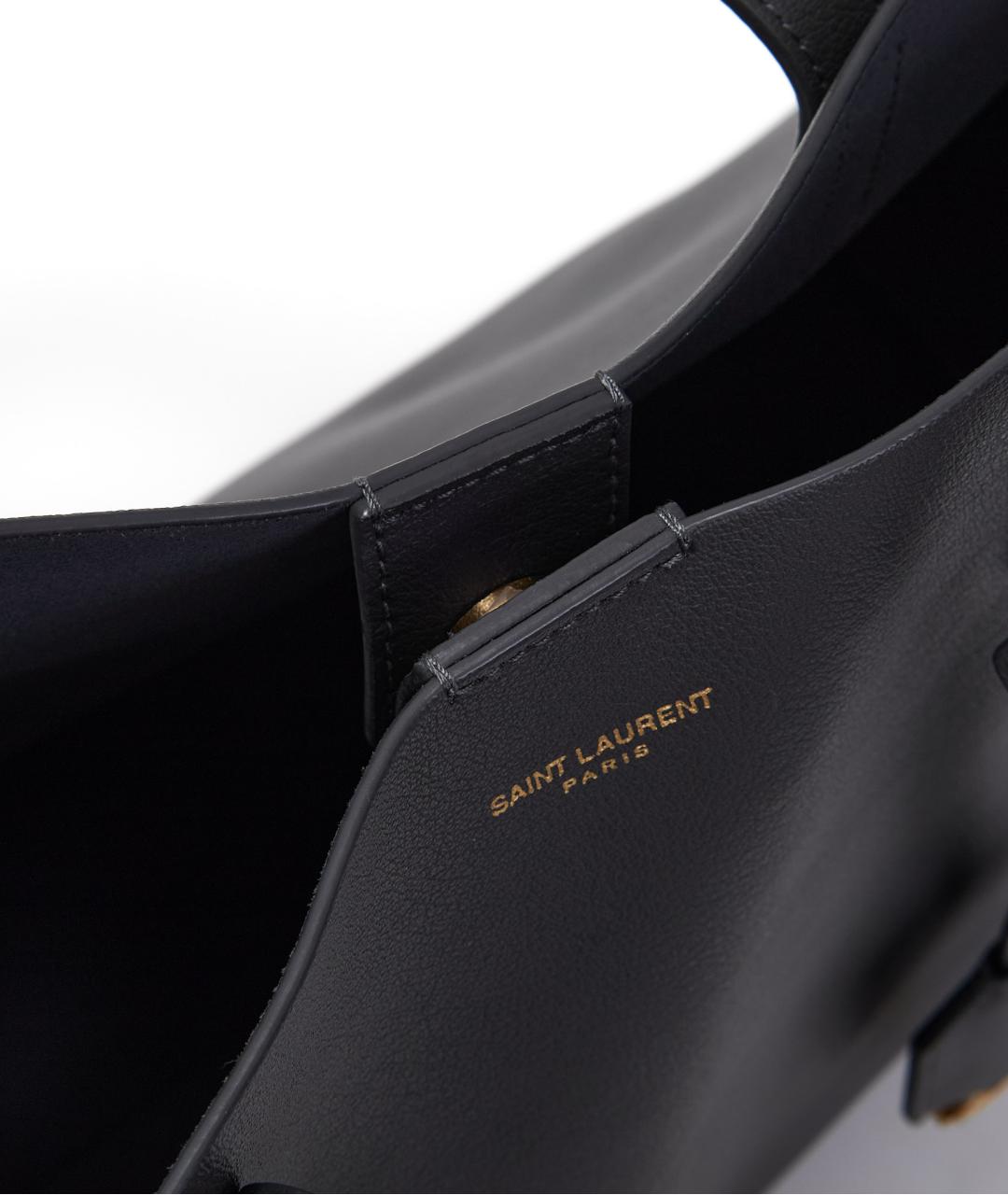 SAINT LAURENT Серая кожаная сумка тоут, фото 8