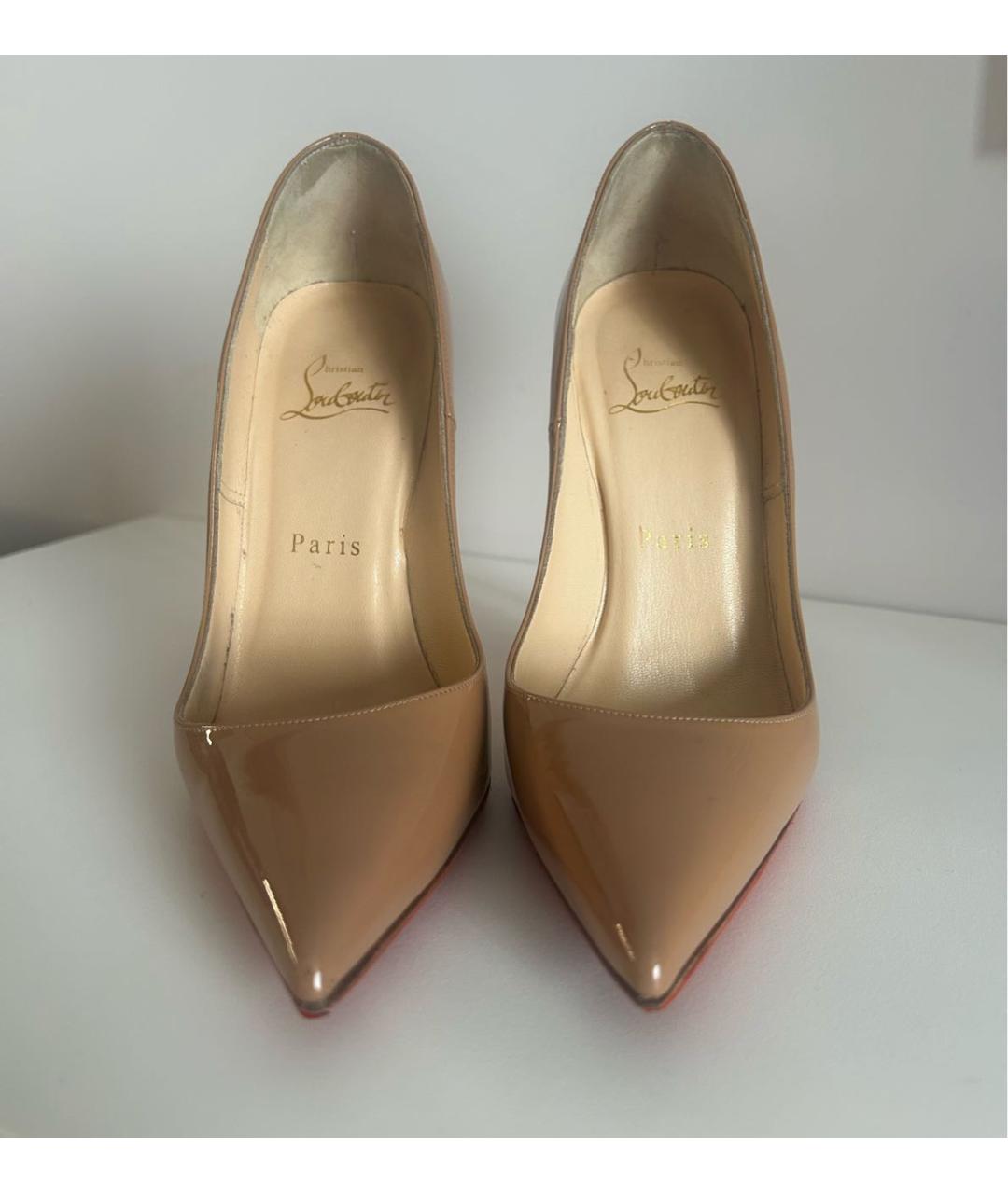 CHRISTIAN LOUBOUTIN Бежевые туфли из лакированной кожи, фото 3