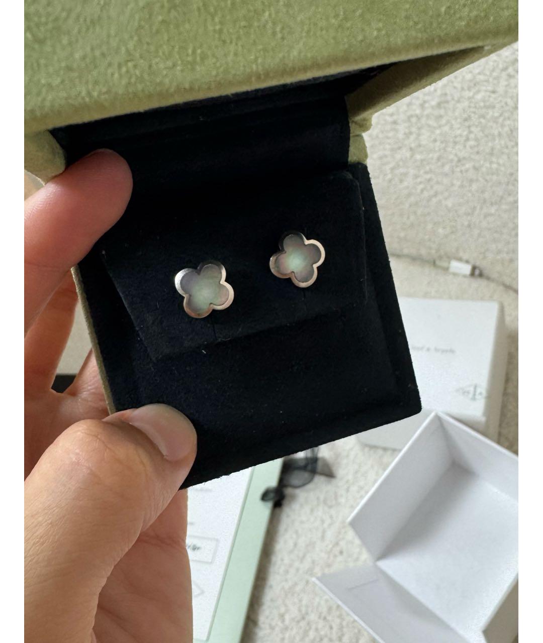 VAN CLEEF & ARPELS Серые серьги из белого золота, фото 8