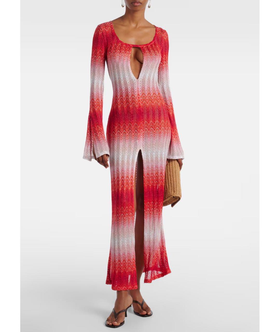 MISSONI Красное вискозное платье, фото 2