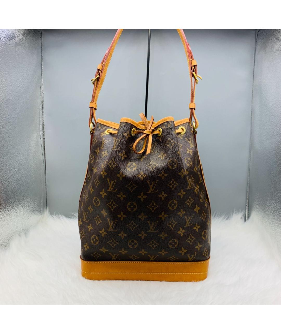 LOUIS VUITTON Коричневая кожаная сумка через плечо, фото 9
