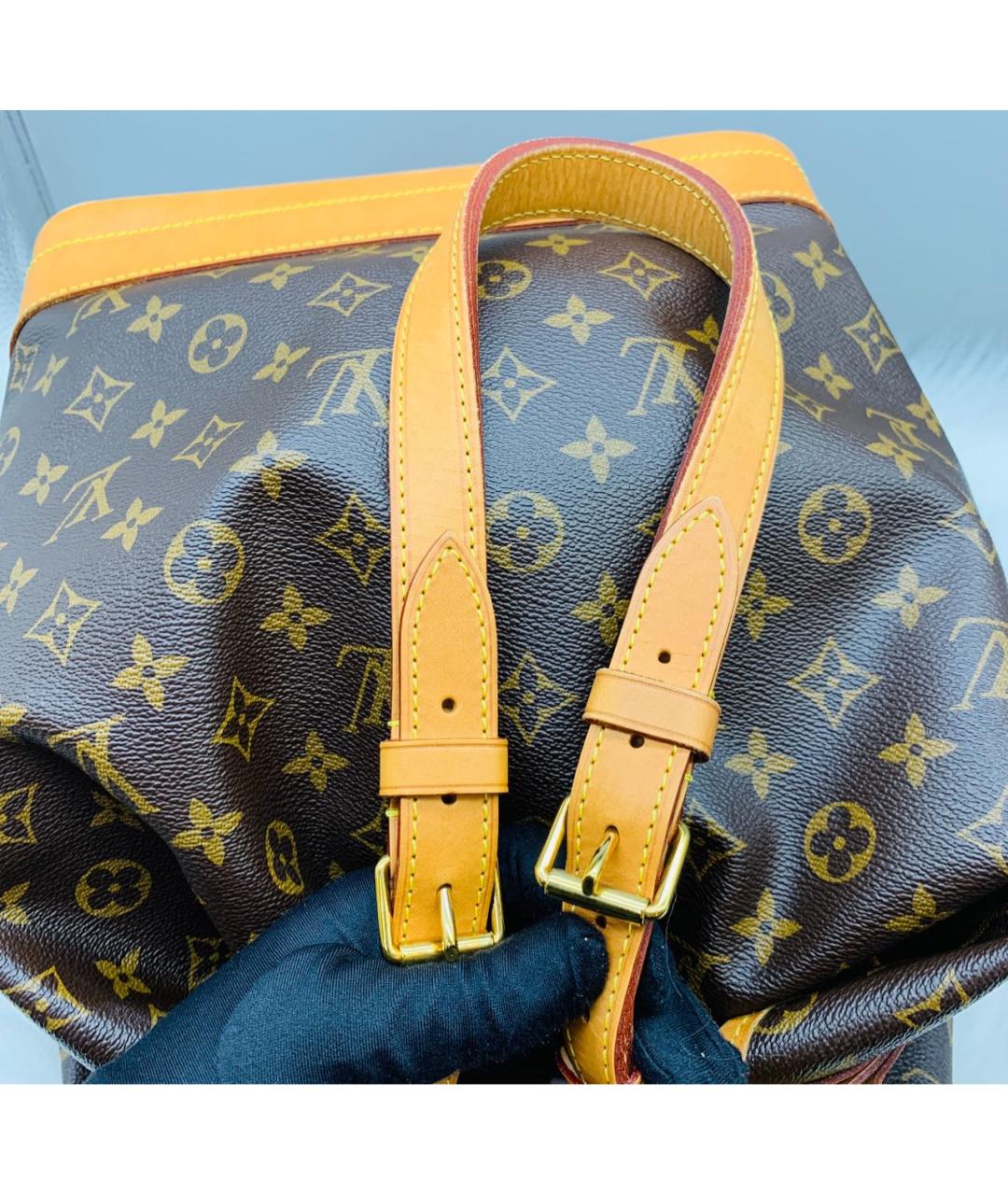 LOUIS VUITTON Коричневая кожаная сумка через плечо, фото 6