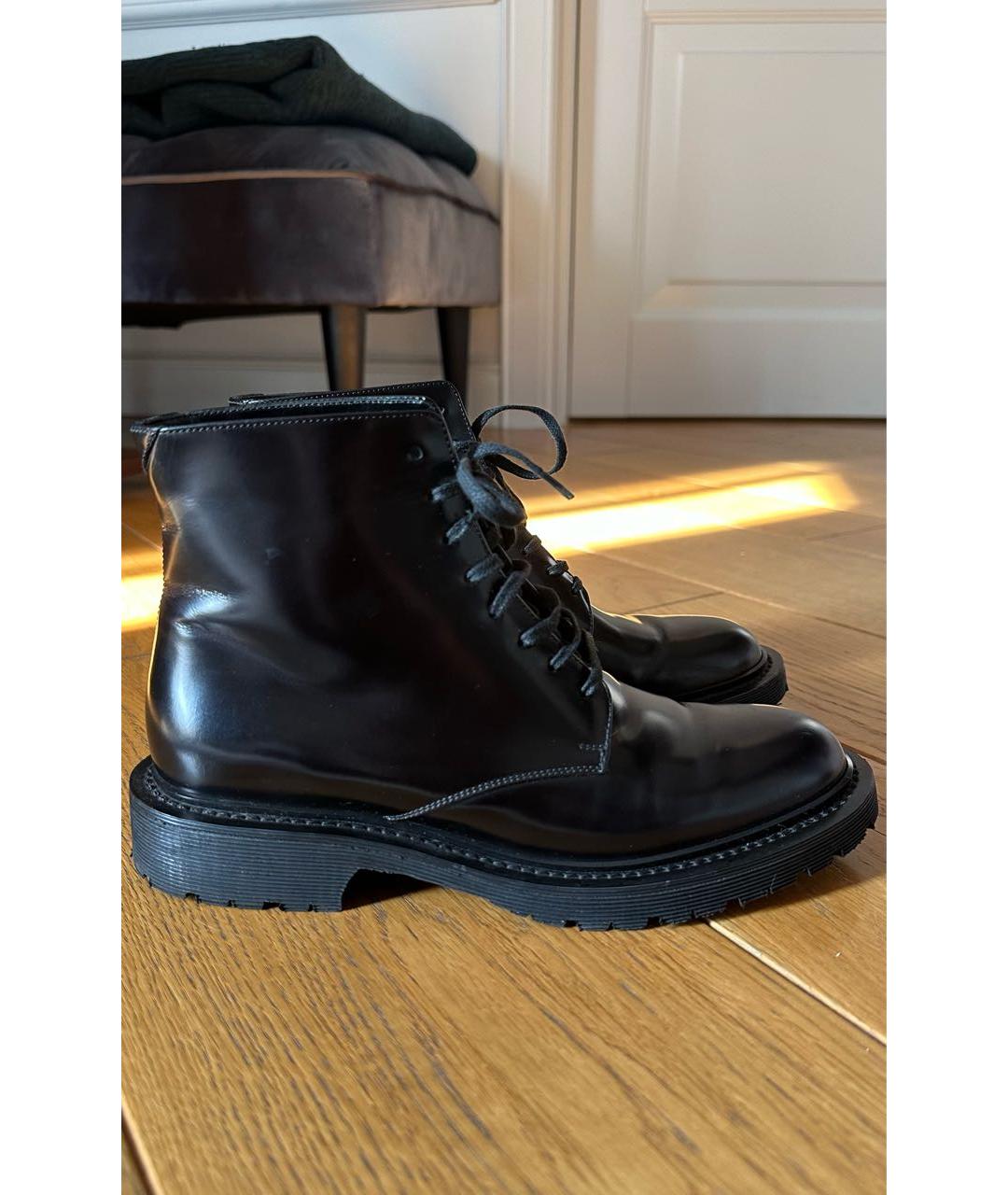 SAINT LAURENT Черные кожаные ботинки, фото 5