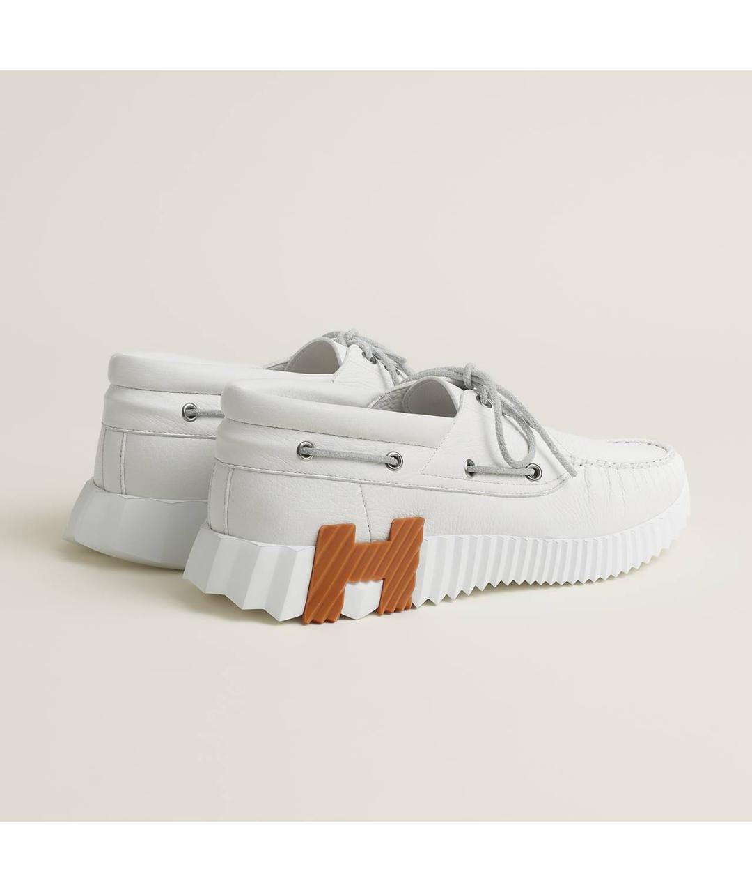 HERMES Белые кожаные мокасины, фото 5