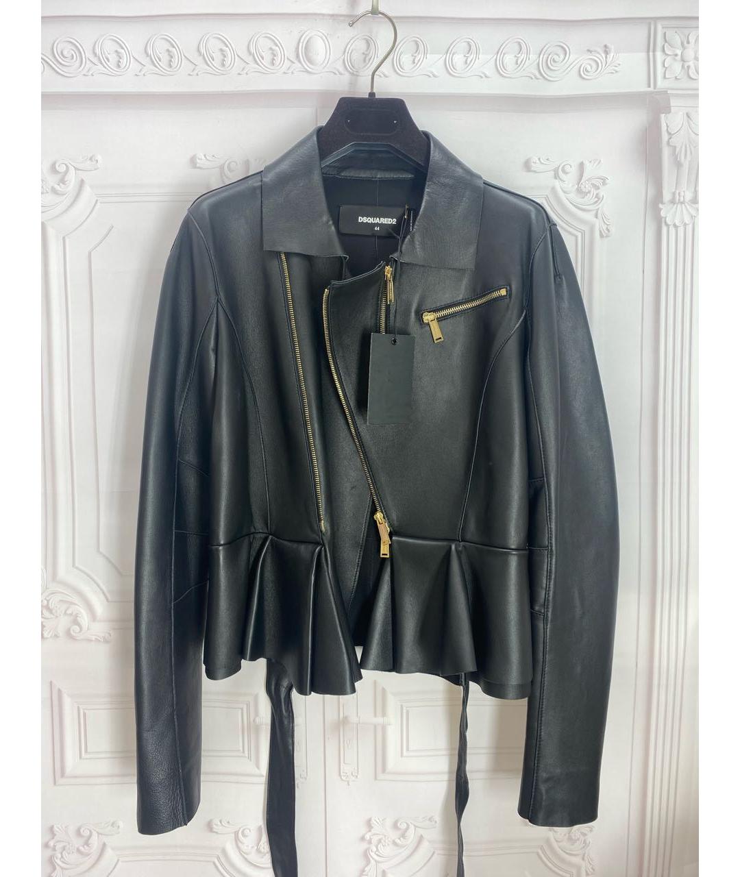 DSQUARED2 Черная кожаная куртка, фото 5