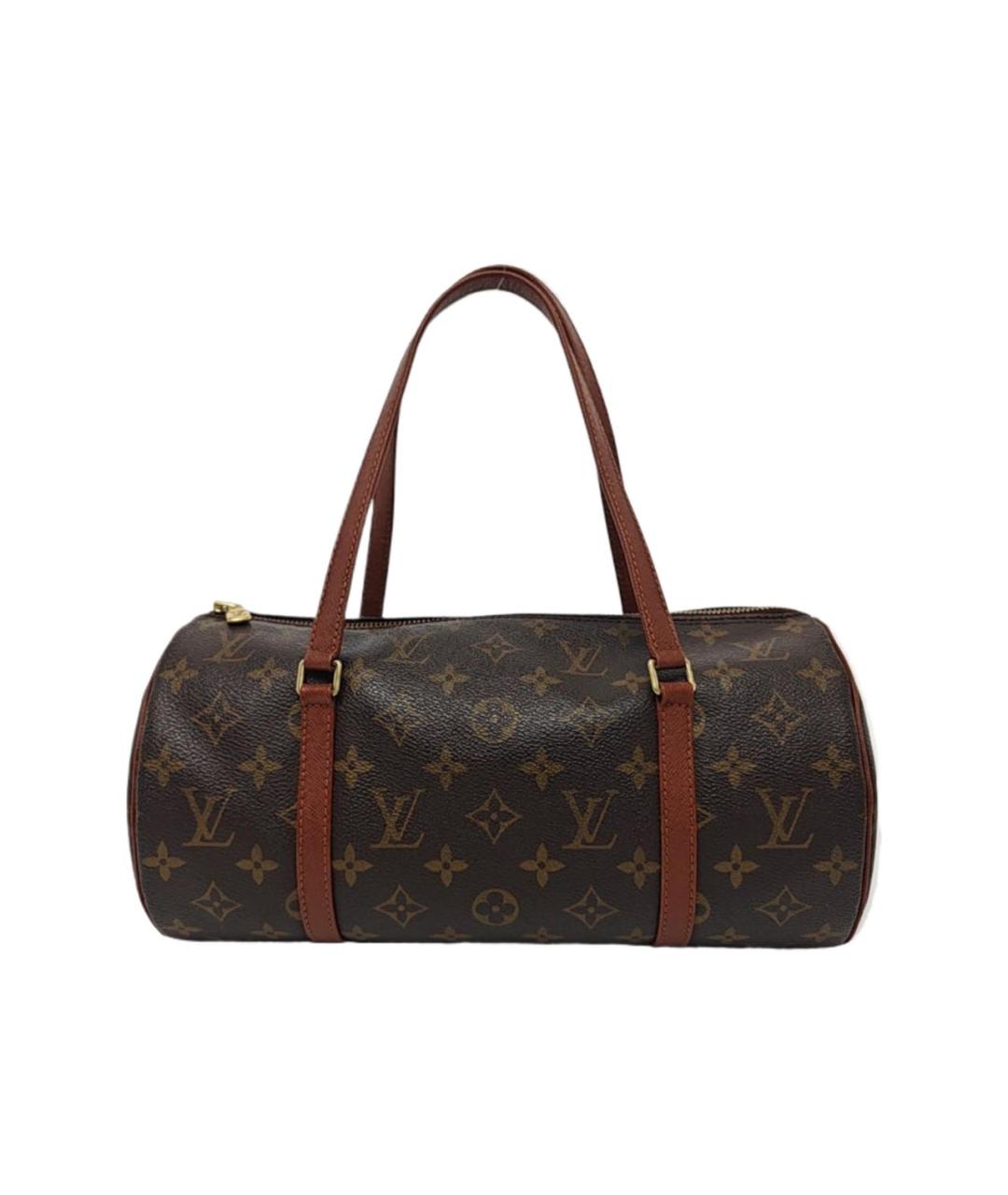 LOUIS VUITTON Коричневая кожаная сумка через плечо, фото 9