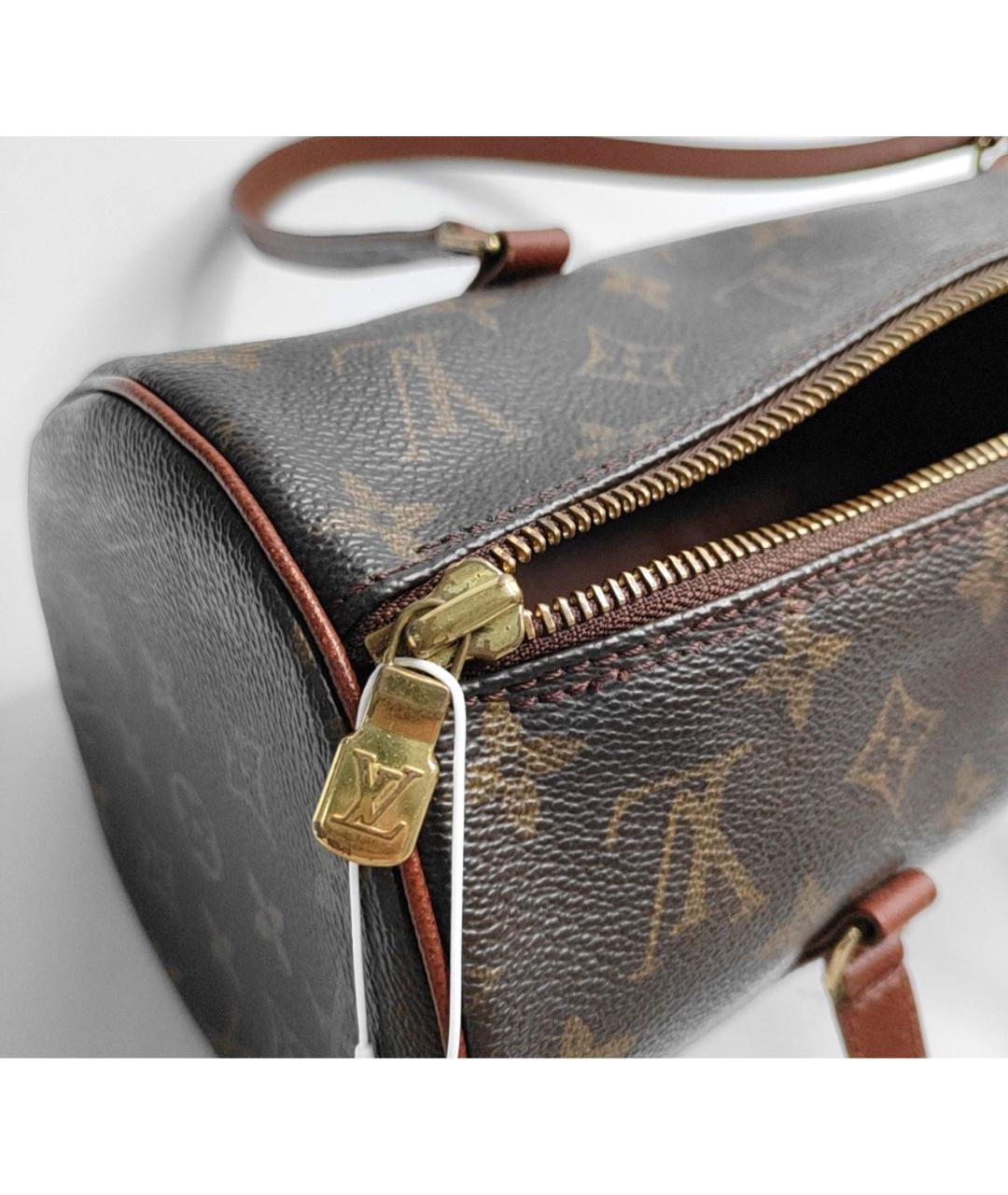 LOUIS VUITTON Коричневая кожаная сумка через плечо, фото 8