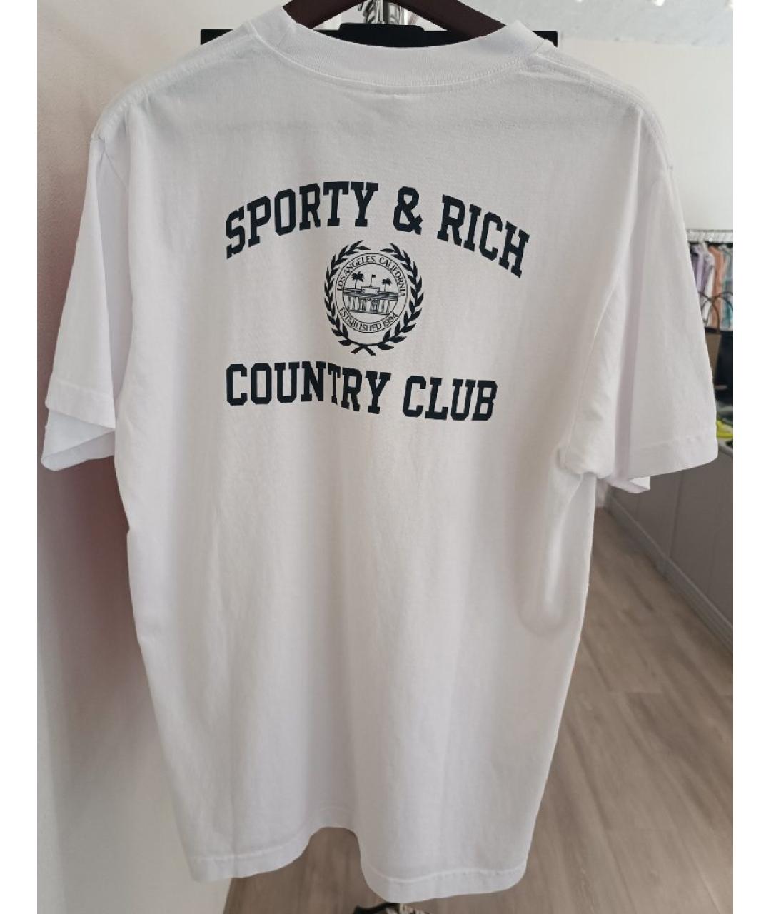 SPORTY AND RICH Белая хлопковая футболка, фото 2