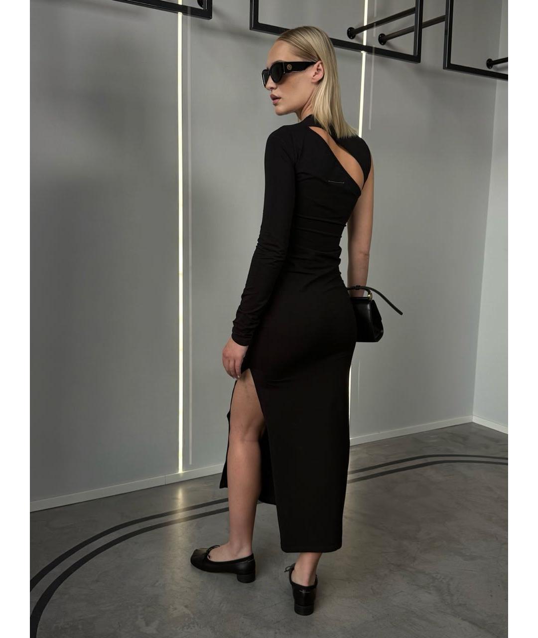 MM6 MAISON MARGIELA Черное хлопковое повседневное платье, фото 3