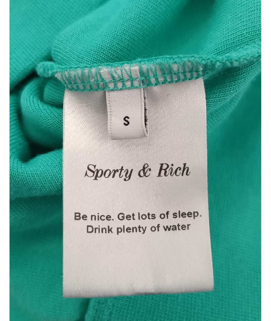 SPORTY AND RICH Бирюзовый хлопковый костюм с брюками, фото 3