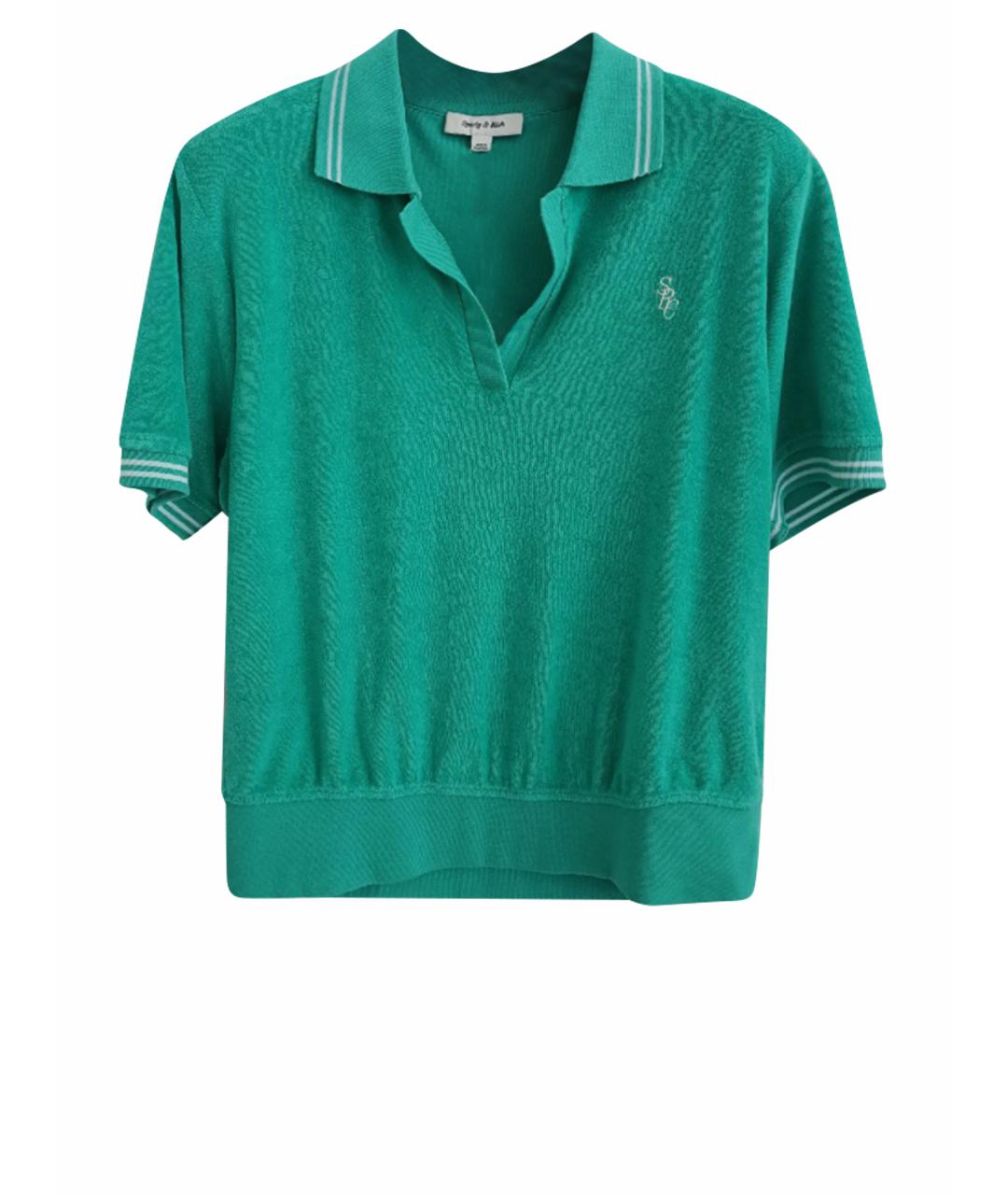 SPORTY AND RICH Бирюзовый хлопковый костюм с брюками, фото 1